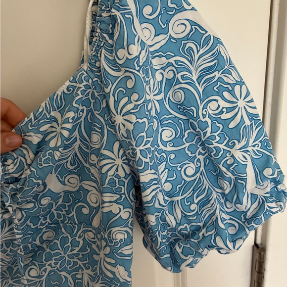 Floral Blue Puff Sleeve Top - Picture 6 of 8